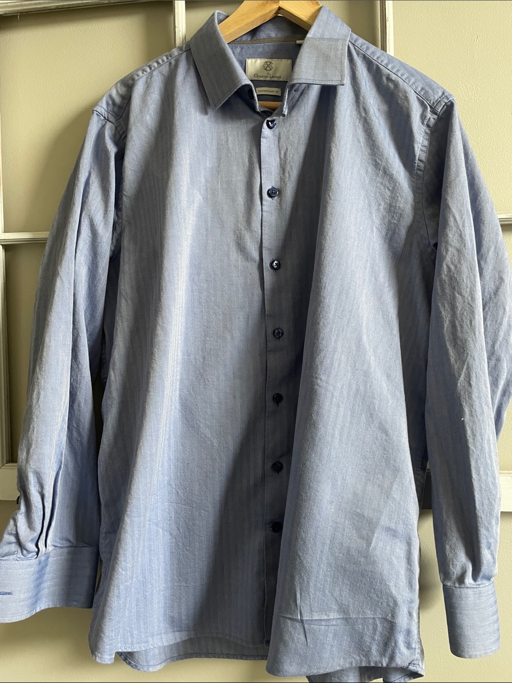 Christian Lacroix Light Blue Striped Men's Dress Shirt